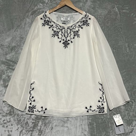 Adrianna Papell Tops - NWT Deadstock 90s Papell Boutique Evening Silk Tunic Womens 8 Ivory Whimsigoth